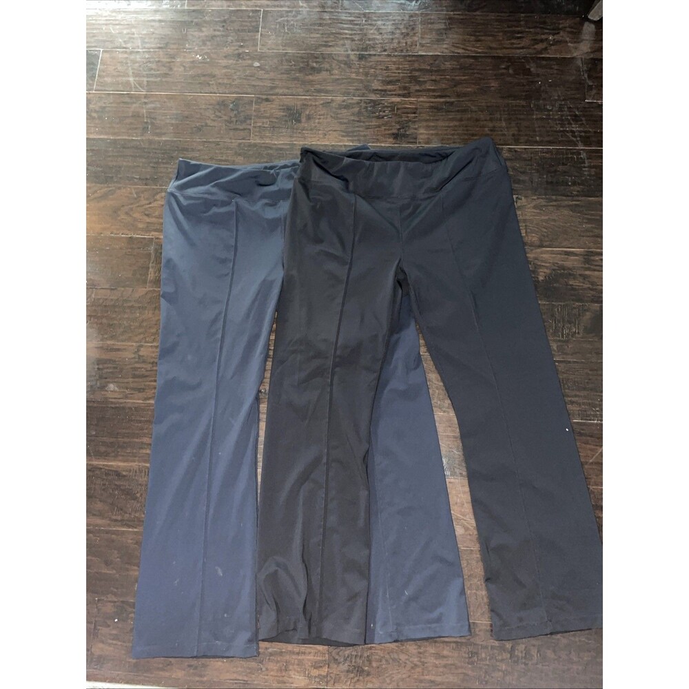 Lot 2 Daily Thread Women's 1X Active Leggings Black & Navy Gym Yoga Workout